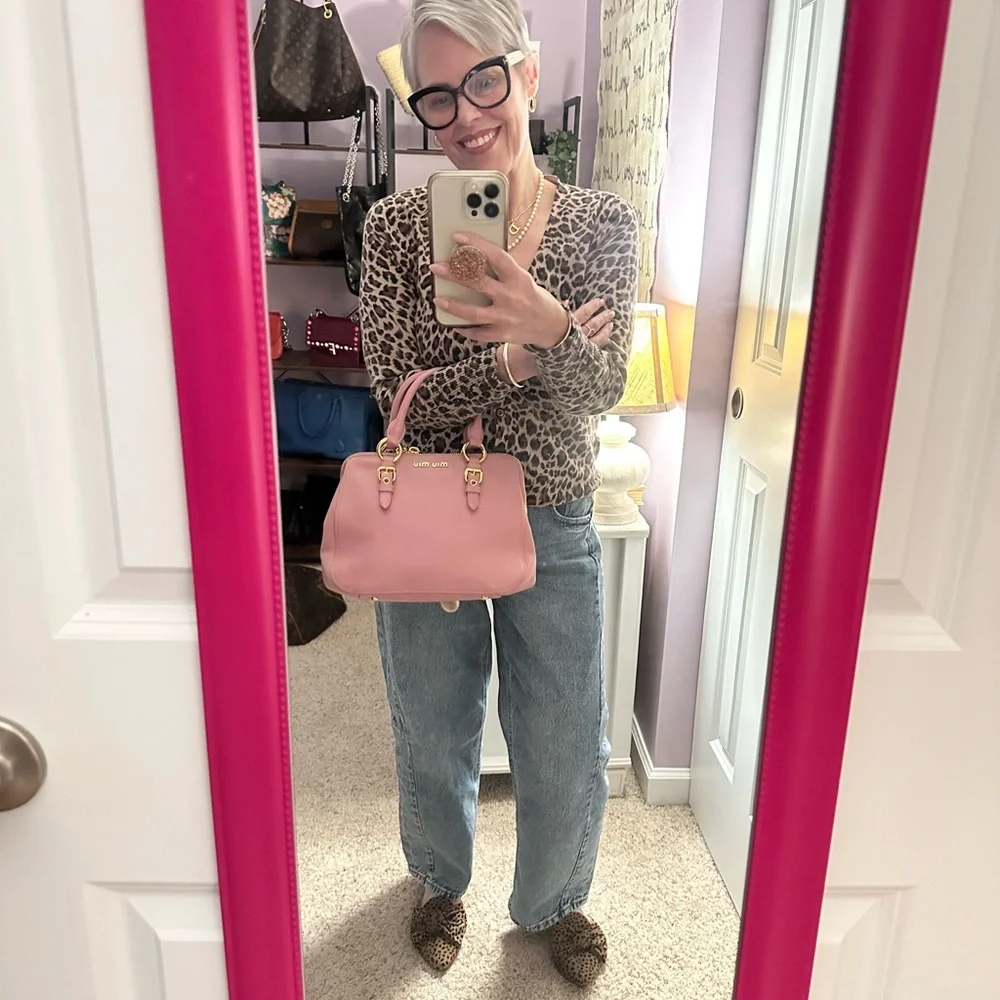 Miu Miu Rose Leather Satchel with Gold Accents - Picture 15 of 15